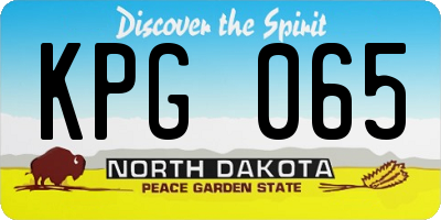 ND license plate KPG065