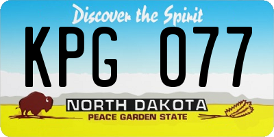 ND license plate KPG077