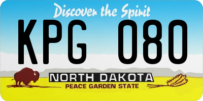 ND license plate KPG080