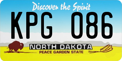 ND license plate KPG086