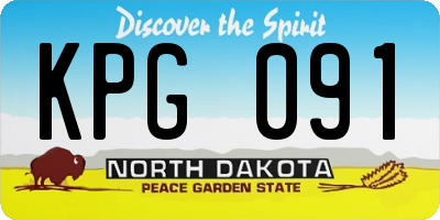 ND license plate KPG091