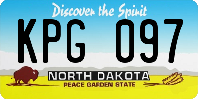 ND license plate KPG097
