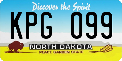 ND license plate KPG099