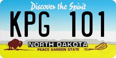 ND license plate KPG101