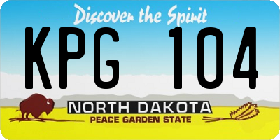 ND license plate KPG104