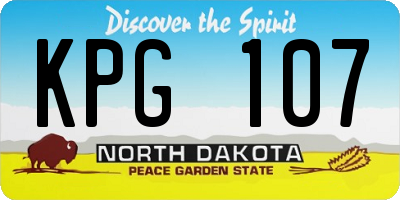 ND license plate KPG107