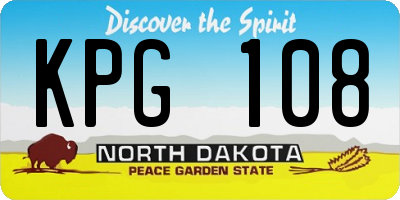 ND license plate KPG108