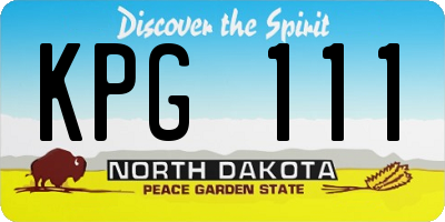 ND license plate KPG111