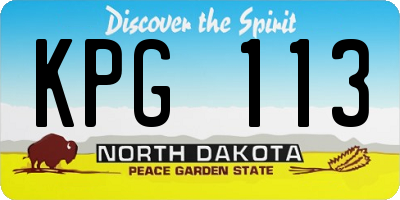 ND license plate KPG113