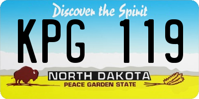 ND license plate KPG119