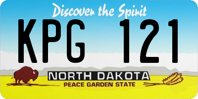 ND license plate KPG121