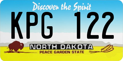 ND license plate KPG122