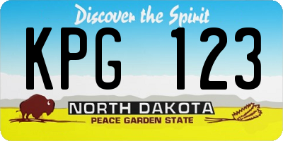 ND license plate KPG123