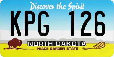 ND license plate KPG126