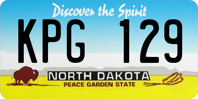 ND license plate KPG129
