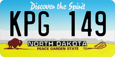 ND license plate KPG149
