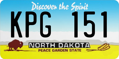 ND license plate KPG151