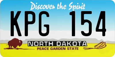 ND license plate KPG154