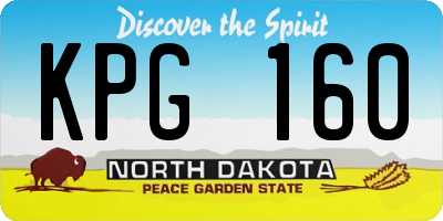 ND license plate KPG160