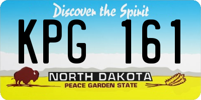 ND license plate KPG161