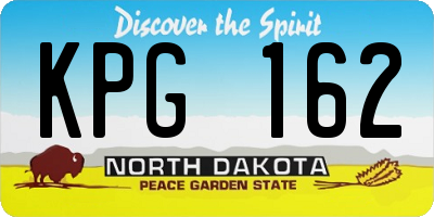 ND license plate KPG162
