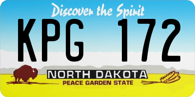 ND license plate KPG172