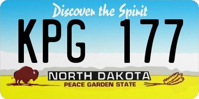 ND license plate KPG177