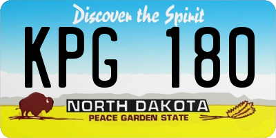 ND license plate KPG180