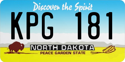 ND license plate KPG181
