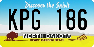 ND license plate KPG186