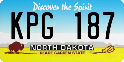 ND license plate KPG187