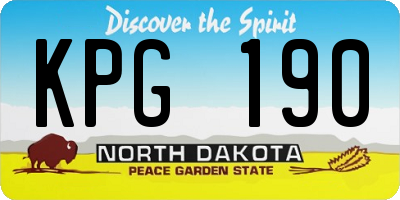 ND license plate KPG190