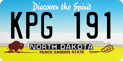 ND license plate KPG191