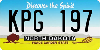 ND license plate KPG197