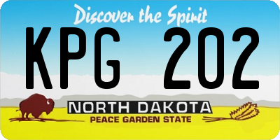 ND license plate KPG202