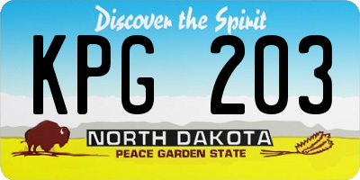 ND license plate KPG203