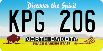 ND license plate KPG206