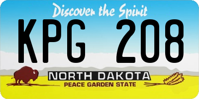 ND license plate KPG208