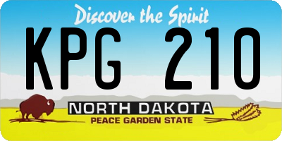 ND license plate KPG210