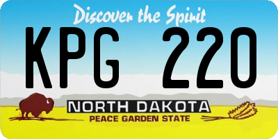 ND license plate KPG220