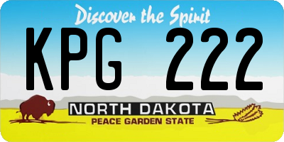ND license plate KPG222