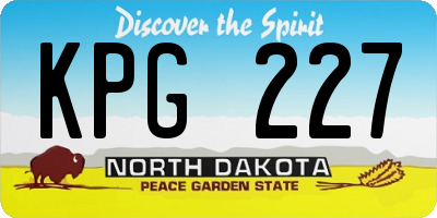 ND license plate KPG227
