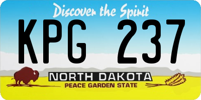ND license plate KPG237
