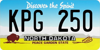 ND license plate KPG250
