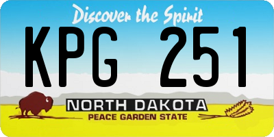 ND license plate KPG251