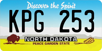 ND license plate KPG253
