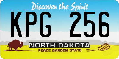 ND license plate KPG256