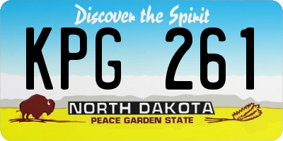 ND license plate KPG261