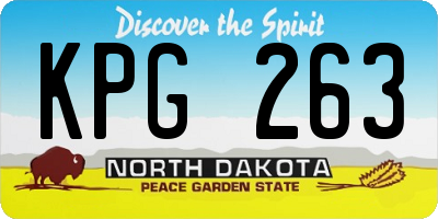 ND license plate KPG263