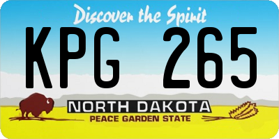 ND license plate KPG265